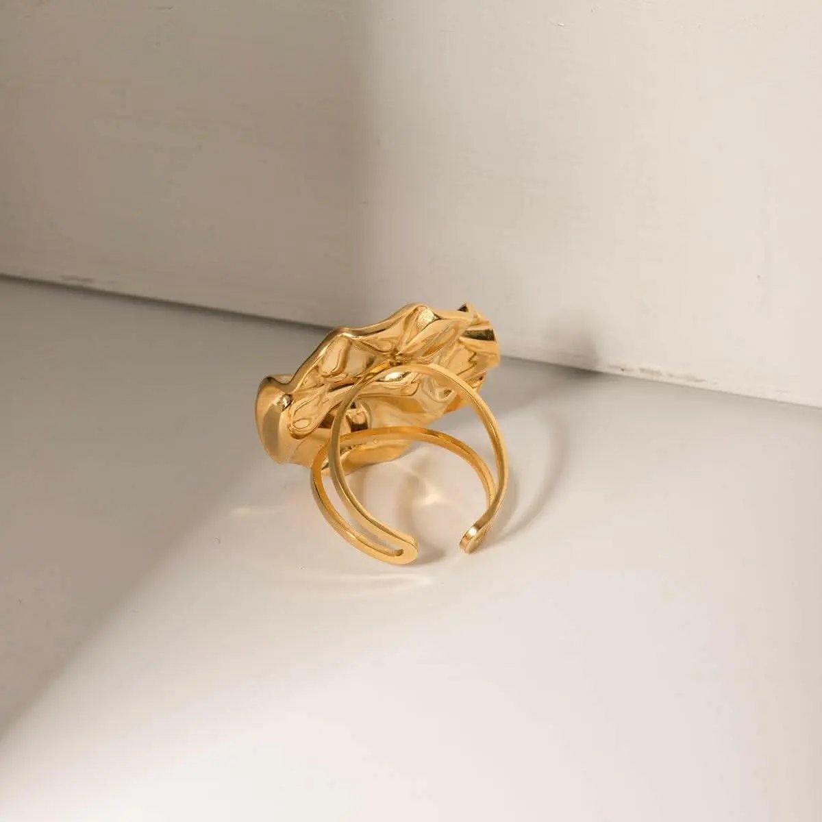 Elegant 18K gold open ring - Love Salve